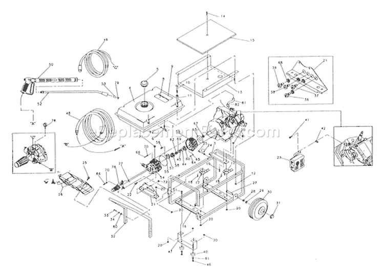 Page C Diagram and Parts List for 0504-0  Briggs and Stratton Pressure Washer